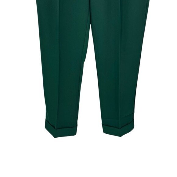 Tuckernuck NEW Green Pleated Duncan High Rise Straight Leg Trouser Pant Size 8 - Picture 4 of 9